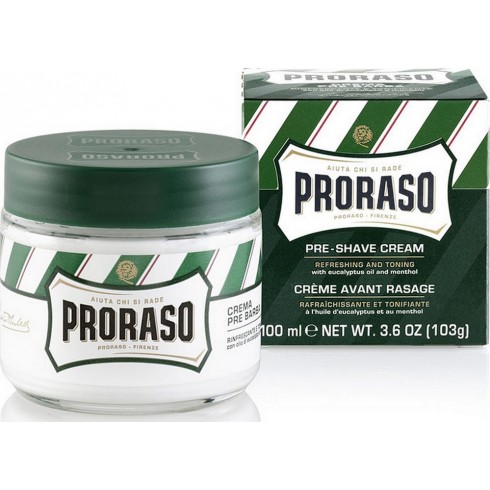 photo de Crème avant-rasage PRORASO Vert, Eucalyptus et Menthe, 100ml