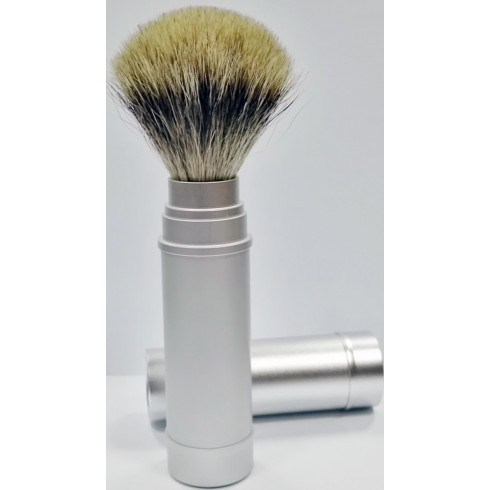 blaireau-de-voyage-pur-poil-gris-manche-metal-lordson blaireau-de-voyage-pur-poil-gris-manche-metal-lordson