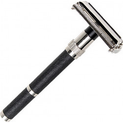 photo de Rasoir de Sureté ouverture Papillon manche métal noir extra-long 96R PARKER
