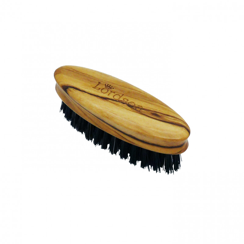 Brosse à barbe poil de sanglier, brosse barbe ovale à lissoir de 5 rangs en  bois d'olivier LORDSON - Le comptoir du Barbier