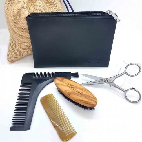 kit de soin barbe, trousse barbier, soin barbe homme LORDSON TRENBAMO