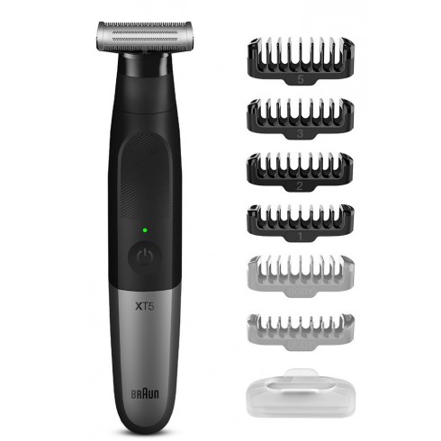 Tondeuse BRAUN SERIES X-XT5200 Face & Body W&D 6 accessoires, étui voyage, noir&gris métal Tondeuse BRAUN SERIES X-XT5200 Face & Body W&D 6 accessoires, étui voyage, noir&gris métal