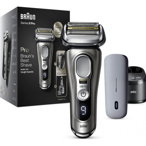 Rasoir rechargeable BRAUN Séries 9 W&D Silver + Power Case et Station Clean&Charge Rasoir rechargeable BRAUN Séries 9 W&D Silver + Power Case et Station Clean&Charge