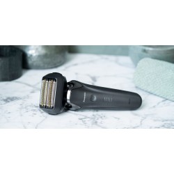 Rasoir électrique PANASONIC  ES-LS6A, rechargeable, 6 lames, Wet & Dry, tête multiflex, noir, puissant moteur linéaire