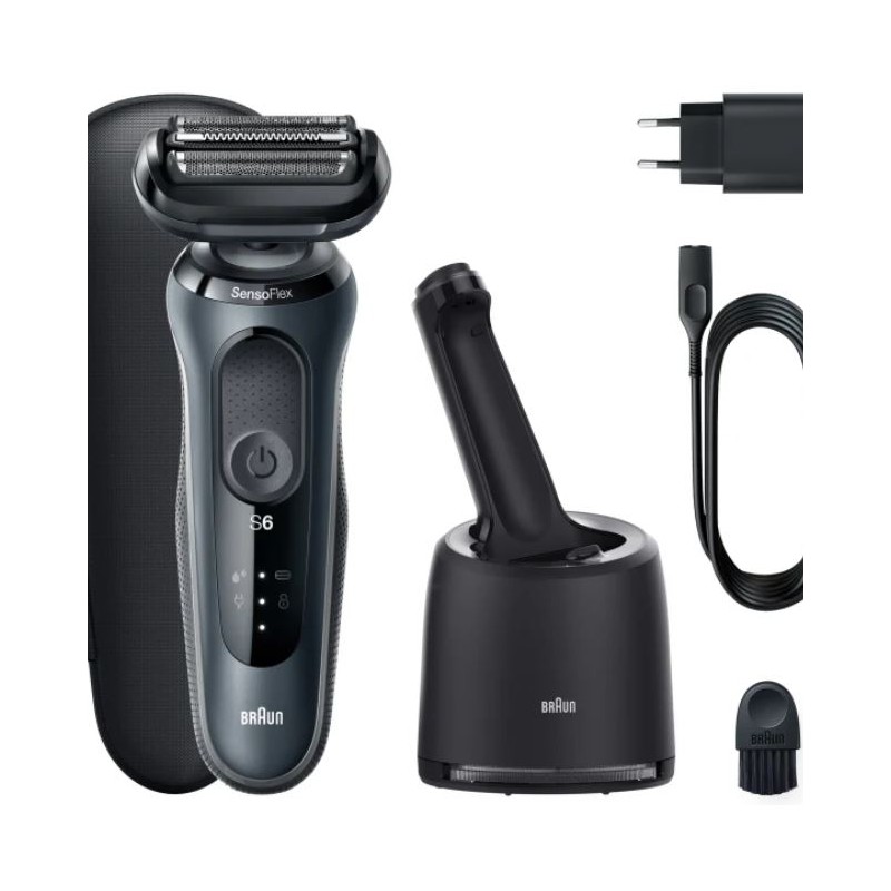 Rasoir electrique BRAUN Séries 6 61-N7000CC rechargeable, Wet & Dry, tête  pivotante 360°, SmartCare - Le comptoir du Barbier