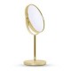 Miroir grossisant, X10, sur pied, miroir maquillage, de rasage, doré diamètre 17.5 cm