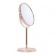 Miroir grosissant, X10,sur pied, miroir maquillage, de rasage, rose gold, diamètre 17.5 cm