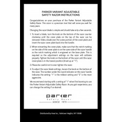 Rasoir de Sureté réglable, rasoir de securité PARKER, rasoir ouverture totale VARGR