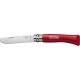 Couteau mon 1er opinel lame arrondie naturel manche rouge