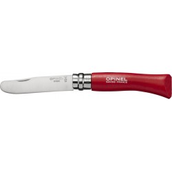 Couteau mon 1er opinel lame arrondie naturel manche rouge