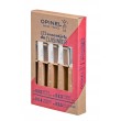 Coffret les Essentiels n°112,113, 114, 115 Hêtre vernis naturel OPINEL