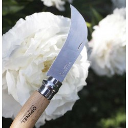 Serpette-Greffoir N°08 OPINEL manche hêtre naturel lame inox courbe 8cm