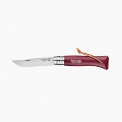 Couteau OPINEL Baroudeur N°8 lien cuir, Grenat