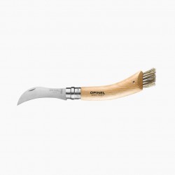 Couteau OPINEL à Champignons N°8 manche hêtre, brosse sanglier