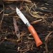 Couteau OPINEL Baroudeur N°7 lien cuir, Orange, inox