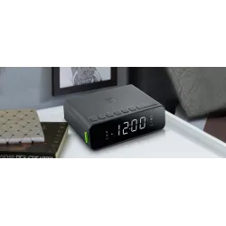 Radio reveil  MUSE LED à intensité lumineuse réglable, Tuner FM, double alarme, 20 stations préréglées