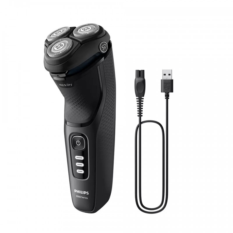 Rasoir électrique PHILIPS S3244/12 Séries 3000 rechargeable Wet&Dry système  Close Cut, tondeuse, housse - Le comptoir du Barbier