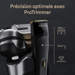 Rasoir électrique Braun 9560CC série 9 PRO+, Wet & Dry, métal noble, station de lavage, smartcare, étui voyage