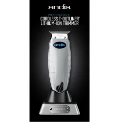 Tondeuse de finition rechargeable T-OUTLINER ANDIS, batterie lithium, socle de charge, 4 sabots