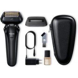 Rasoir électrique PANASONIC  ES-LS6A, rechargeable, 6 lames, Wet & Dry, tête multiflex, noir, puissant moteur linéaire