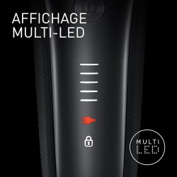 Rasoir électrique PANASONIC  ES-LS6A, rechargeable, 6 lames, Wet & Dry, tête multiflex, noir, puissant moteur linéaire