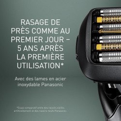 Rasoir électrique PANASONIC  ES-LS6A, rechargeable, 6 lames, Wet & Dry, tête multiflex, noir, puissant moteur linéaire