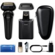 Rasoir électrique PANASONIC  ES-LS9A, rechargeable, 6 lames, noir, puissant moteur linéaire, Wet & Dry + station de nettoyage