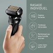 Rasoir électrique PANASONIC  ES-LS9A, rechargeable, 6 lames, noir, puissant moteur linéaire, Wet & Dry + station de nettoyage
