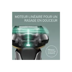 Rasoir électrique Panasonic Es-LV69, rechargeable, gris, Wet &Dry, 5 lames, moteur linéaire, détecteur densité de barbe