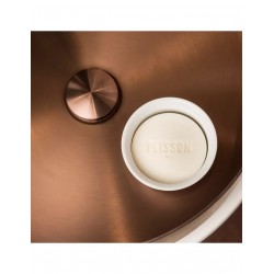 Bol à barbe PLISSON en porcelaine de Limoges + Savon, couvercle en bois