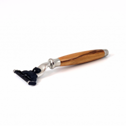 photo de Rasoir Mach3 manche en bois d'Olivier (ROLM3) Gentleman Barbier