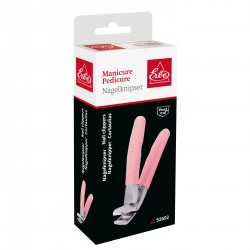 Coupe-ongles avec manche souple en acier inoxydable rose 8,5 cm ERBE