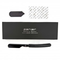 Rasoir droit, Coupe chou PARKER style japonais à lames interchangeables finition noire
