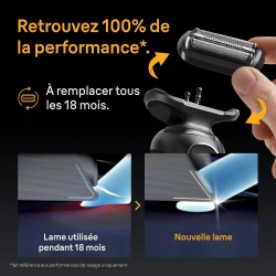 Tête de rasoir BRAUN 53B, cassette Combipack pour rasoir électrique Séries 5, Séries 6 nouvelle génération