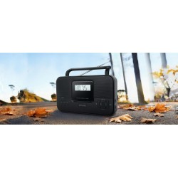 Radio stéréo MUSE, poste de radio LCD 2 gammes, 20 stations mémorisables, fonction réveil