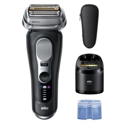 Rasoir électrique Braun Séries 9 PRO+ 9660CC station de nettoyage et étui de voyage Rasoir électrique Braun Séries 9 PRO+ 9660CC station de nettoyage et étui de voyage