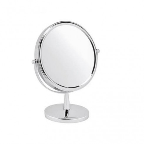 Miroir grossissant, x12, sur pied, miroir maquillage, de rasage, argent chromé, Diamètre 20 cm Miroir grossissant, x12, sur pied, miroir maquillage, de rasage, argent chromé, Diamètre 20 cm