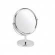 Miroir grossissant, x12, sur pied, miroir maquillage, de rasage, argent chromé, Diamètre 20 cm