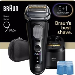 Rasoir électrique Braun Séries 9 PRO+ 9660CC station de nettoyage et étui de voyage