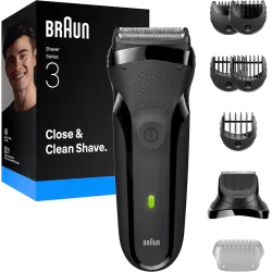 Rasoir electrique BRAUN  300BT S 3 avec ou sans fil, + Tondeuse barbe