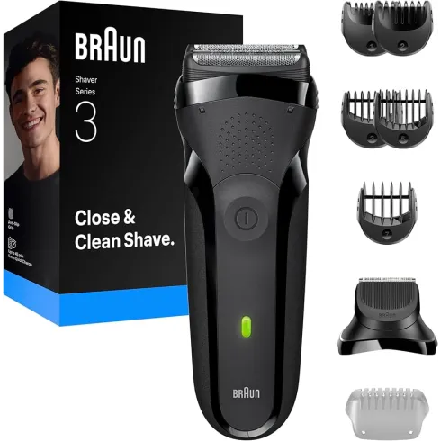 Rasoir electrique BRAUN  300BT S 3 avec ou sans fil, + Tondeuse barbe