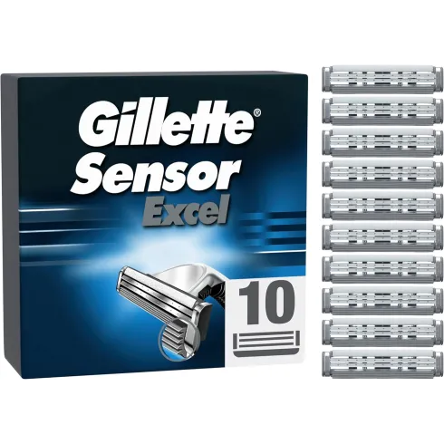 Lames Sensor Excel 2 Gillette, boite de 10, compatibles avec les rasoirs Gillette SENSOR