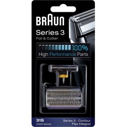 tete de rasoir braun, combipack, grille de rasoir et couteau pour rasoir électrique séries 3 version 2008 31S