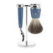 Ensemble de rasage Gillette Mach3 MÜHLE RYTMO 3 pièces blaireau résine pétrole pur poil noir