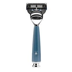 Ensemble de rasage Gillette Fusion MÜHLE RYTMO 3 pièces blaireau résine pétrole pur poil noir