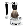Ensemble rasage sécurité MÜHLE RYTMO 4 p bol, blaireau noir poil noir