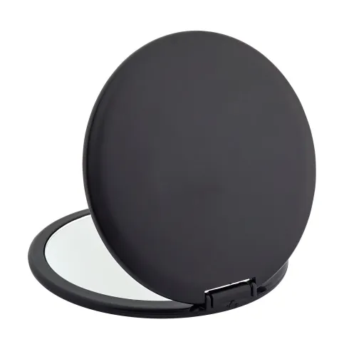 Miroir de voyager rond noir mat, grossissement X7, diamètre 8.5 cm