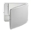 Miroir de voyage carré, gris métal, grossissement  X 10, dimension  10X10