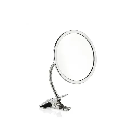 Miroir Grossissant Chromé avec Pince - Grossissement X5