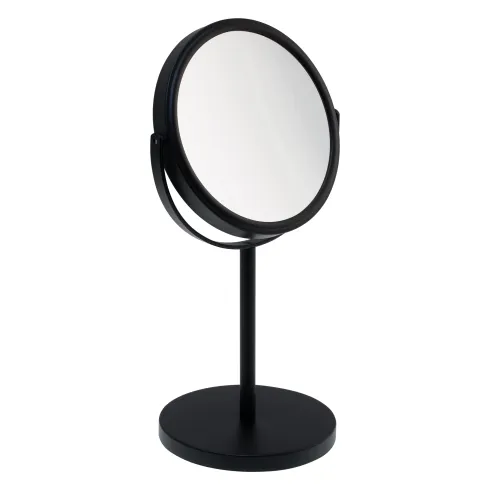 Miroir sur pied noir mat, grossissement X 7, diamètre 17,5 cm